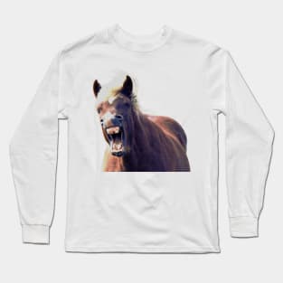 Icelandic Horse Laughing Out Loud Long Sleeve T-Shirt